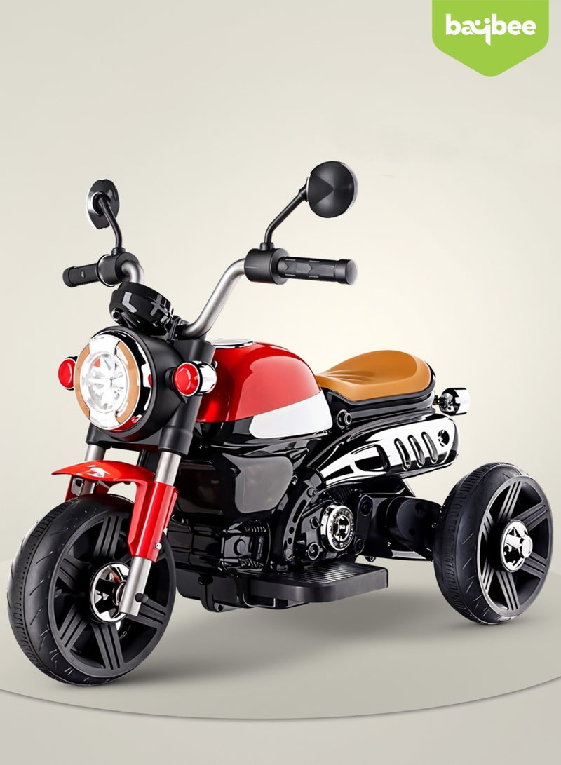 Baybee Electric Bike for Kids | Rechargeable Kids Bike with LED Lights, USB & Music | Big Battery Operated Bikes | Ride on Toy for Kid to Drive 2 Years to 5 Years Boys Girls (Red) - Image 3