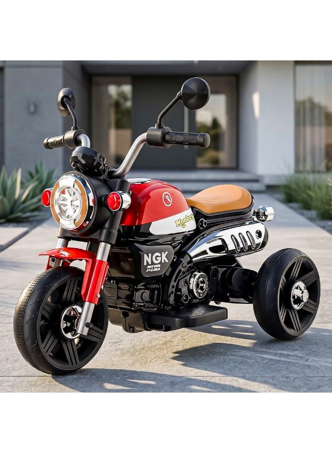Baybee Electric Bike for Kids | Rechargeable Kids Bike with LED Lights, USB & Music | Big Battery Operated Bikes | Ride on Toy for Kid to Drive 2 Years to 5 Years Boys Girls (Red) - Image 1