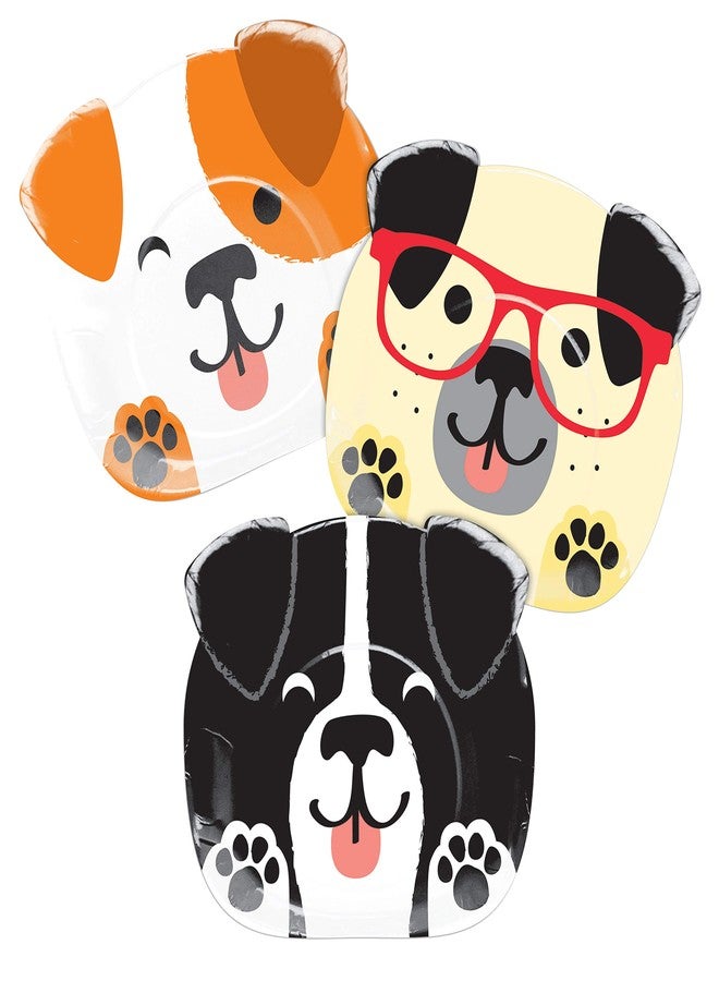 Creative Converting SHAPED PLATE 9" ASSORTED DOGS, 0.5x8.75x7.7inc, Multicolor - Image 1