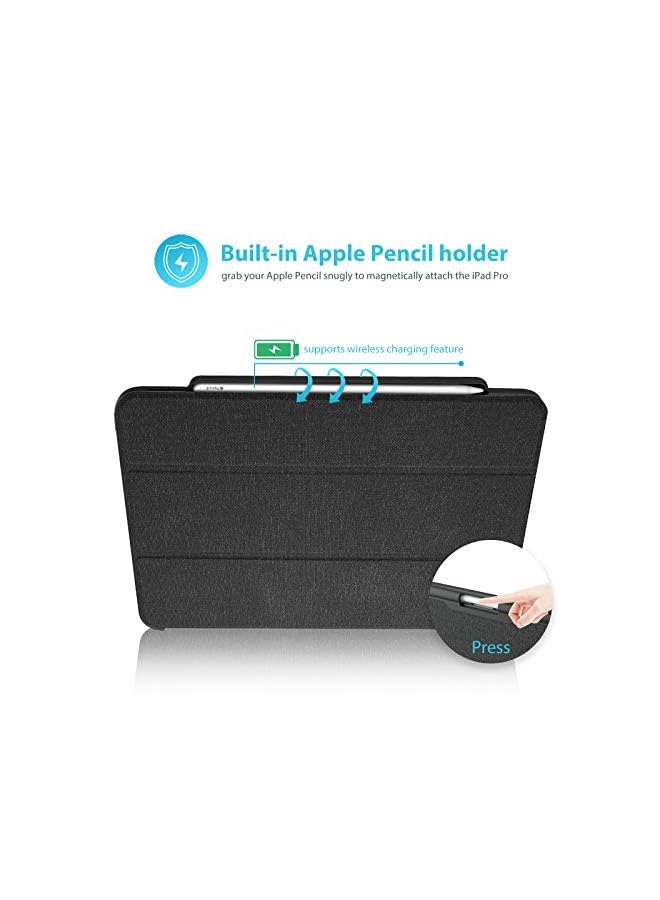 Procases Ipad Pro 11 Case 2020 & 2018 With Apple Pencil Holder, Slim Trifold Stand Protective Folio Smart Cover For Ipad Pro 11 Inch 2Nd Gen 2020 & 1St Gen 2018 [Support Apple Pencil 2 Charging] -Black - Image 4