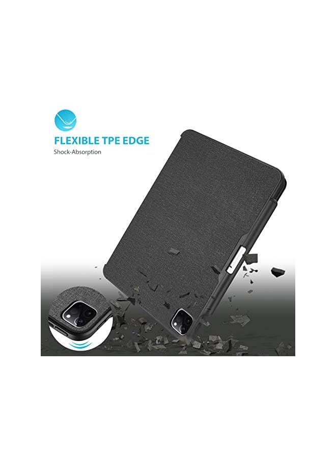 Procases Ipad Pro 11 Case 2020 & 2018 With Apple Pencil Holder, Slim Trifold Stand Protective Folio Smart Cover For Ipad Pro 11 Inch 2Nd Gen 2020 & 1St Gen 2018 [Support Apple Pencil 2 Charging] -Black - Image 5