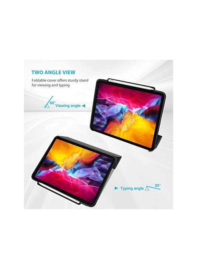 Procases Ipad Pro 11 Case 2020 & 2018 With Apple Pencil Holder, Slim Trifold Stand Protective Folio Smart Cover For Ipad Pro 11 Inch 2Nd Gen 2020 & 1St Gen 2018 [Support Apple Pencil 2 Charging] -Black - Image 3