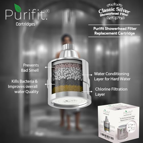 Purifit Replacement Cartridge for Classic Shower Head Filter | Reduce Chlorine | Hardwater | Limescale | Hair fall | Skin Issues | White Colour | 1Pcs - Image 3