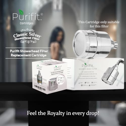 Purifit Replacement Cartridge for Classic Shower Head Filter | Reduce Chlorine | Hardwater | Limescale | Hair fall | Skin Issues | White Colour | 1Pcs - Image 2