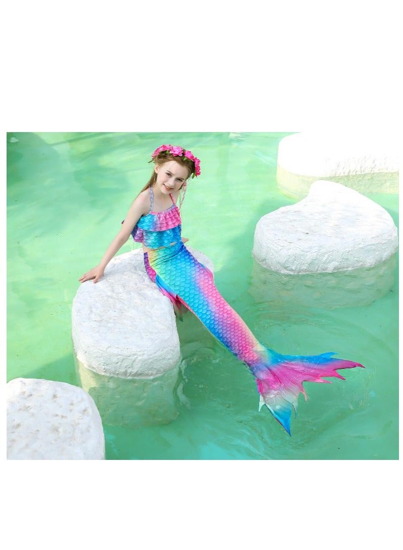 3-Piece Mermaid Bathing Swimsuit Set - Image 4