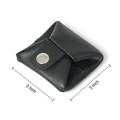Jajmo Legacy Leather Coin Pouch Change Holder Mini Pocket Wallet for Coins Men Women (Black, Pack of 1) - Image 2