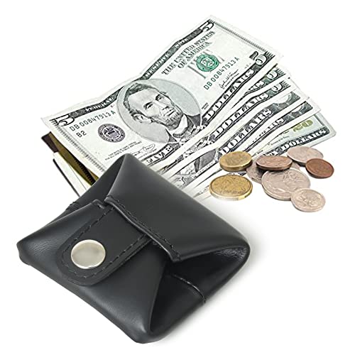 Jajmo Legacy Leather Coin Pouch Change Holder Mini Pocket Wallet for Coins Men Women (Black, Pack of 1) - Image 3