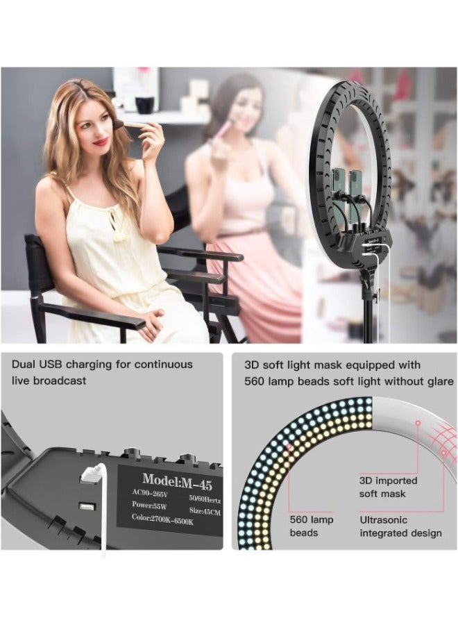 14-Inch Dimmable Ring Light with Remote Control for Professional Photography, YouTube Videos, Makeup Tutorials, and Live Streaming, Complete with 3 Phone Holders Versatile Usage - Image 3