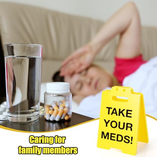 MBL Pill Medicine Medication Reminder - Take Your Meds Sign, Dont Forget Take Your Med Caution Desk Sign White Elephant Stocking Stuffers Christmas Xmas Holiday for Office Desktop Home Bedroom Kitchen - Image 4