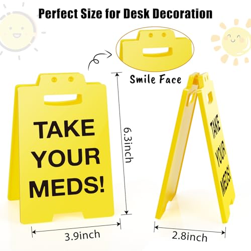 MBL Pill Medicine Medication Reminder - Take Your Meds Sign, Dont Forget Take Your Med Caution Desk Sign White Elephant Stocking Stuffers Christmas Xmas Holiday for Office Desktop Home Bedroom Kitchen - Image 2