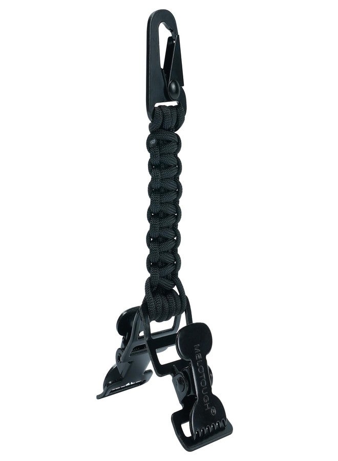 MELOTOUGH Tactical Glove Clip Paracord Glove Clips for Work Glove Holders with 2 Alligator Clips for Tactical,Hiking,Hunting,Outdoor Activities(Black) - Image 1