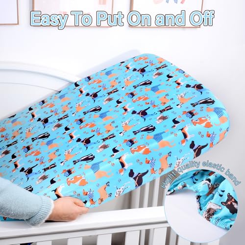 UOMNY Crib Sheet - Fitted Crib Sheet Baby Sheet for Standard Crib and Toddler mattresses Nursery Bedding Sheet Crib Mattress Sheets for Boys and Girls 1 Pack Dog Toddler Sheet by UOMNY - Image 5