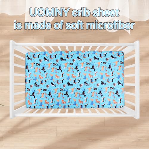 UOMNY Crib Sheet - Fitted Crib Sheet Baby Sheet for Standard Crib and Toddler mattresses Nursery Bedding Sheet Crib Mattress Sheets for Boys and Girls 1 Pack Dog Toddler Sheet by UOMNY - Image 2