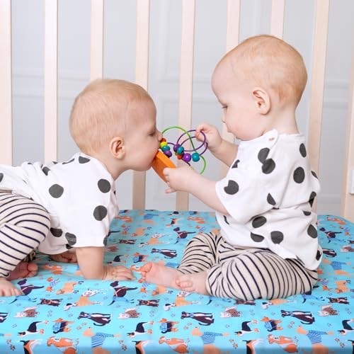 UOMNY Crib Sheet - Fitted Crib Sheet Baby Sheet for Standard Crib and Toddler mattresses Nursery Bedding Sheet Crib Mattress Sheets for Boys and Girls 1 Pack Dog Toddler Sheet by UOMNY - Image 3