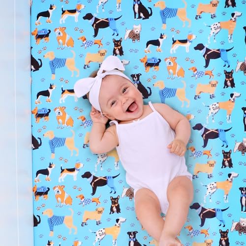 UOMNY Crib Sheet - Fitted Crib Sheet Baby Sheet for Standard Crib and Toddler mattresses Nursery Bedding Sheet Crib Mattress Sheets for Boys and Girls 1 Pack Dog Toddler Sheet by UOMNY - Image 4