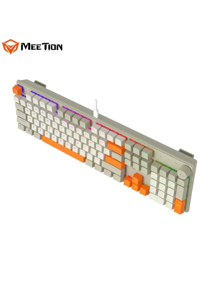 MEETION Rainbow Hot-Swappable Mechanical Keyboard MK009 Full Key Anti-Ghosting Hot-Swappable Switch Durable Metal Matte Panel Ergonomic Stepped key layout Double-shot & Wear-resistant Keykaps - Image 5