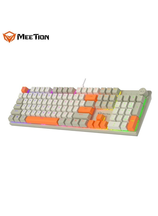 MEETION Rainbow Hot-Swappable Mechanical Keyboard MK009 Full Key Anti-Ghosting Hot-Swappable Switch Durable Metal Matte Panel Ergonomic Stepped key layout Double-shot & Wear-resistant Keykaps - Image 1