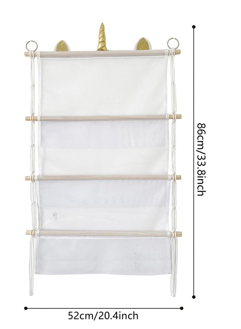 SYOSI Stuffed Animal Toy Hammock, 3 Layer Large Size Door Hanging Organizer, Stuffed Animal Storage, Toy Net Storage Bag for Plushies Wall Net Hanger Display Holder, Children's Room Plush Toys Storage  - Image 3