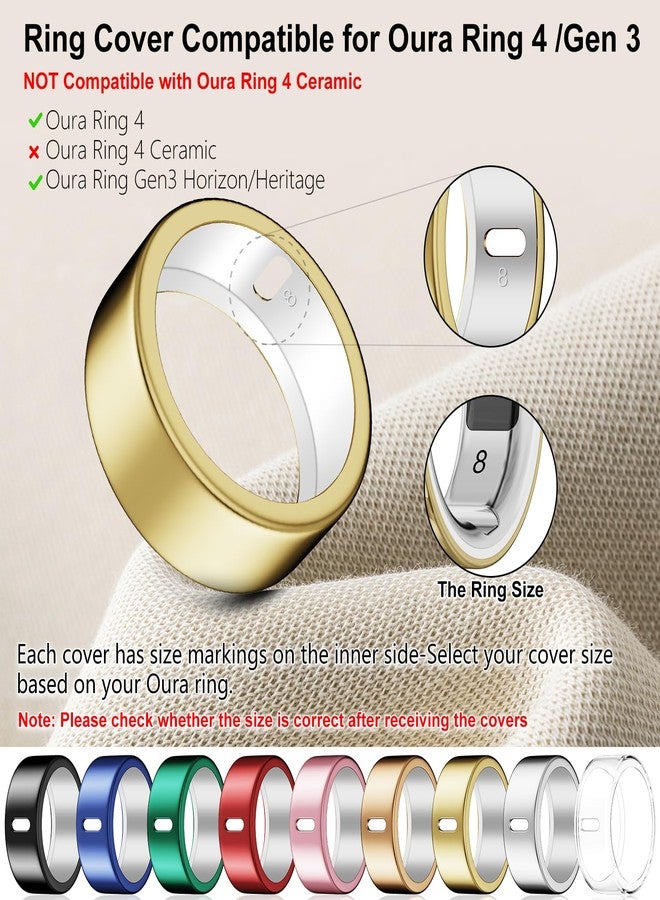غطاء Snyeest مكون من 10 قطع، متوافق مع Oura Ring 4/الجيل الثالث Heritage/الجيل الثالث Horizon (غير متوافق مع Oura 4 Ceramic)، شحن مباشر، واقي أصابع مرن من مادة TPU المتينة، مناسب للتمارين الرياضية للرجال والنساء - مقاس 8 - Image 2