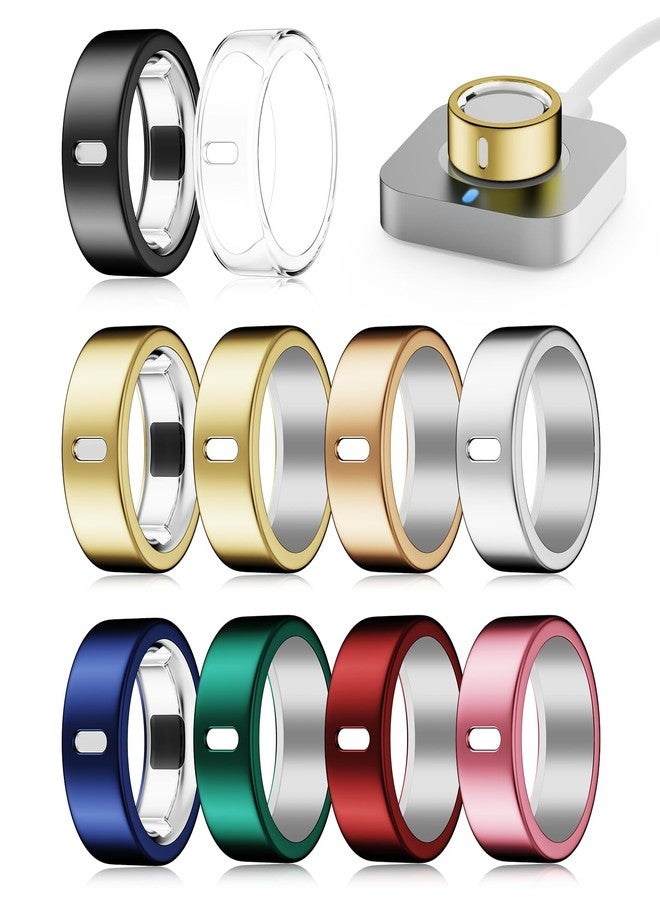 غطاء Snyeest مكون من 10 قطع، متوافق مع Oura Ring 4/الجيل الثالث Heritage/الجيل الثالث Horizon (غير متوافق مع Oura 4 Ceramic)، شحن مباشر، واقي أصابع مرن من مادة TPU المتينة، مناسب للتمارين الرياضية للرجال والنساء - مقاس 8 - Image 1