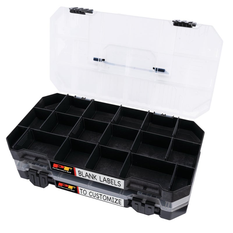 Performance Tool W5266 Stackable Storage Bins with Removable Dividers and Secure Latches for Hardware Organization and Portability - Image 1