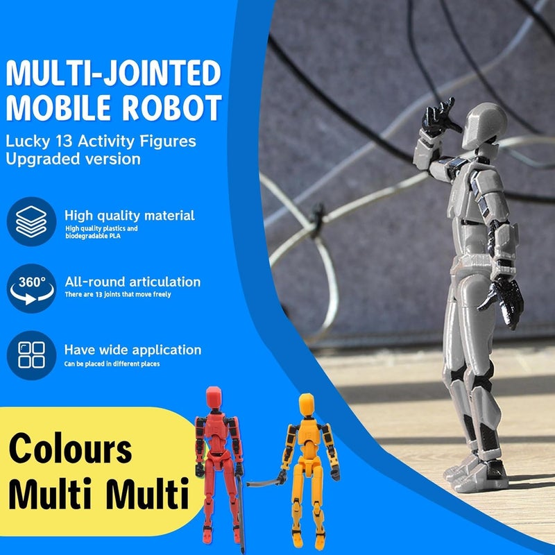 MerryXD 6 Pack Assembly Completed T13 Action Figure,Titan 13 Action Figure Dummy 13 Action Figure Lucky 13 Action Figure 3D Printed Multi-Jointed Movable, Nova 13 Action Figure Toy - Image 2