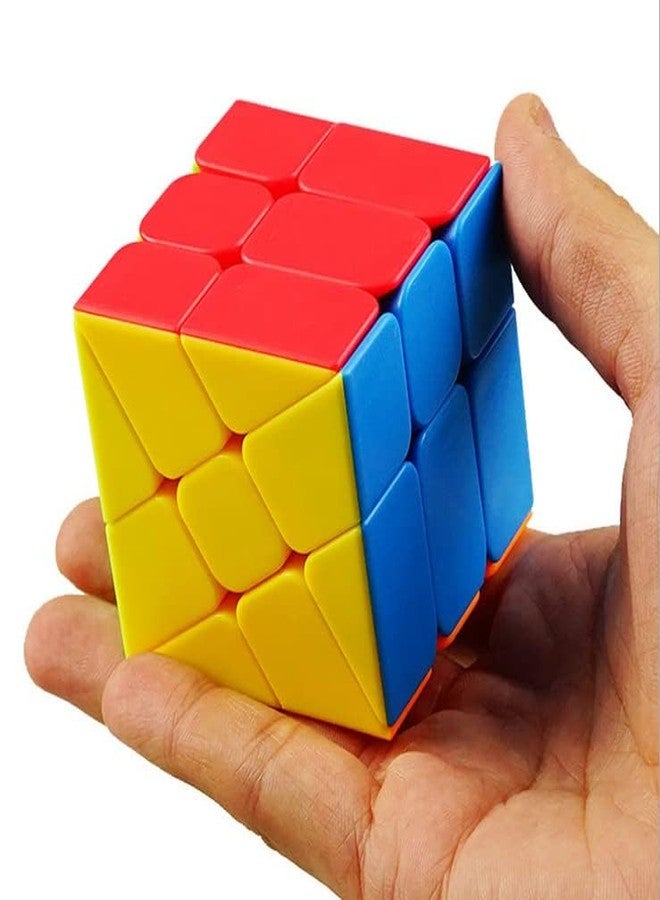 Qwick Click Speed Cube Set Windmill Stickerless Magic Cube Combo Pack of 3 | Mastermorphix Twist Puzzle Cubes | Frosted Surface Smooth Rotation Brain Teaser Toy for Kids & Adults - Image 4