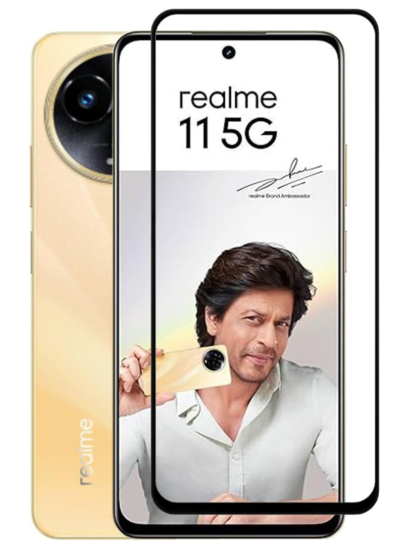 واقي شاشة زجاجي عام لهاتف Realme 11 5G - أسود - Image 1