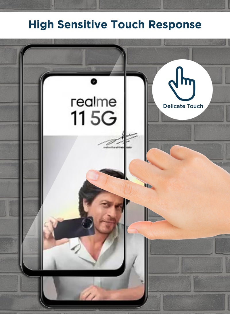 واقي شاشة زجاجي عام لهاتف Realme 11 5G - أسود - Image 3