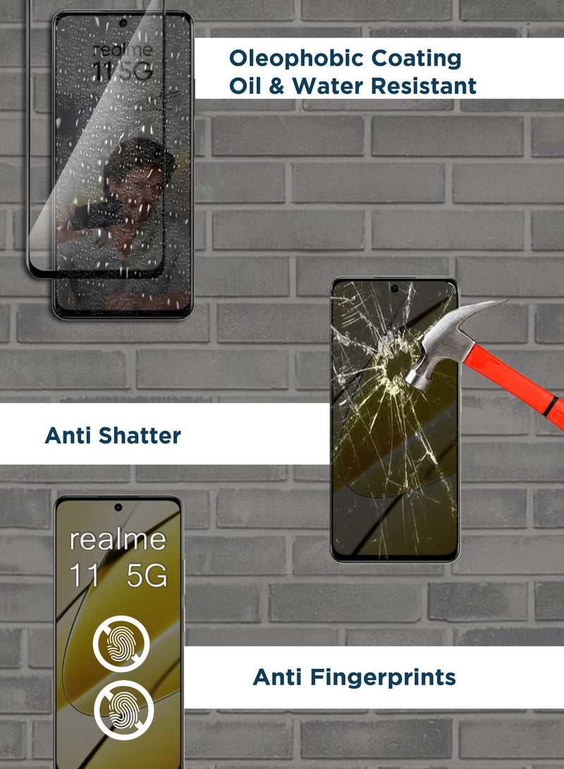 واقي شاشة زجاجي عام لهاتف Realme 11 5G - أسود - Image 4