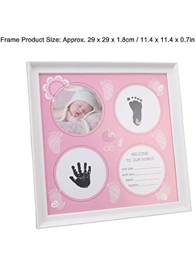 Baby Handprint Footprint Kit, Wear Resistant Safe Baby Print Frame Kit for Display for Newborns (Pink) - Image 5