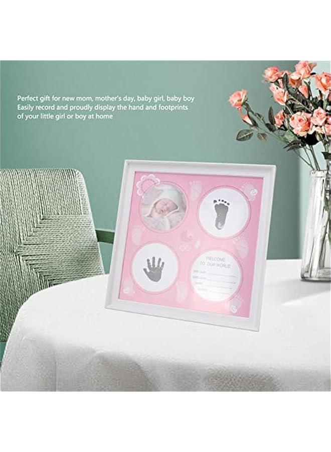 Baby Handprint Footprint Kit, Wear Resistant Safe Baby Print Frame Kit for Display for Newborns (Pink) - Image 4