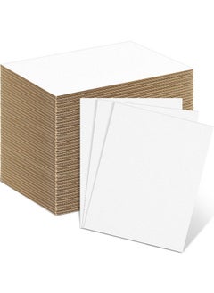 Henoyso 110 Pack Corrugated Cardboard Sheets Flat Cardboard Sheets Packaging Inserts Flat Square Inserts Flat Cardboard Squares Separators For Shipping Packing Mailing Crafts (White11 X 8.5 Inch)  - Image 1