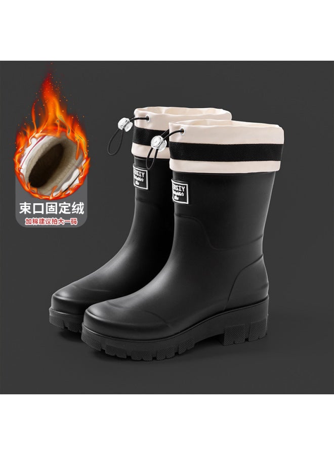 New Products Fashionable Mid-calf Women's Rain Boots, Outdoor Non-slip Waterproof Soft-soled Water Rubber Shoes, Dropshipping Available