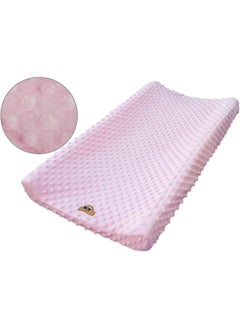 BlueSnail BlueSnail Ultra Soft Minky Dot Changing Pad Cover 2 Pack (Gray+Pink, 2 Pack)  - Image 2