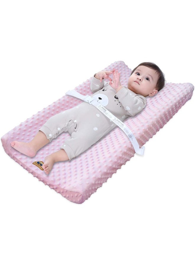 BlueSnail BlueSnail Ultra Soft Minky Dot Changing Pad Cover 2 Pack (Gray+Pink, 2 Pack) - Image 5