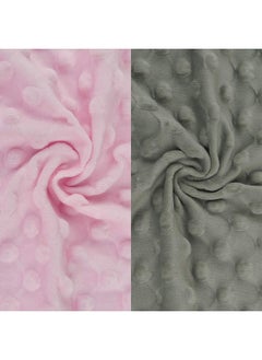 BlueSnail BlueSnail Ultra Soft Minky Dot Changing Pad Cover 2 Pack (Gray+Pink, 2 Pack)  - Image 4