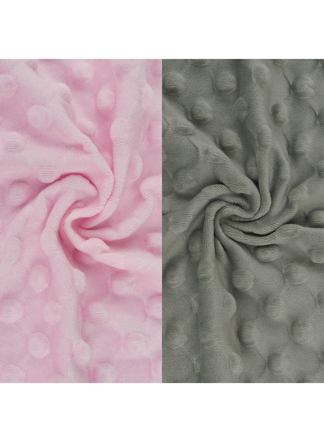 BlueSnail BlueSnail Ultra Soft Minky Dot Changing Pad Cover 2 Pack (Gray+Pink, 2 Pack) - Image 4