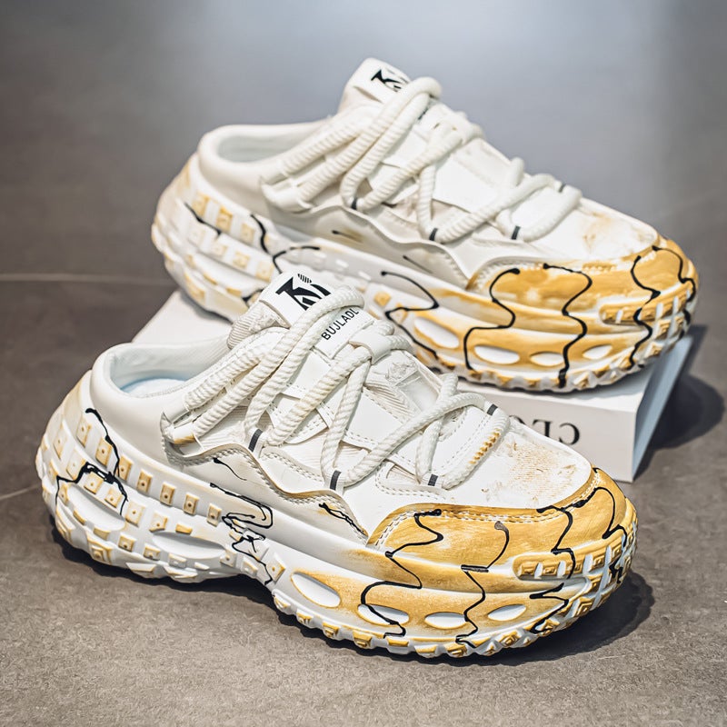 Baotou Half-Cup Dad Shoes Men'S Outer Slippers Personalized Youth Men'S Shoes Thick-Soled Heightening Casual Shoes - Image 3