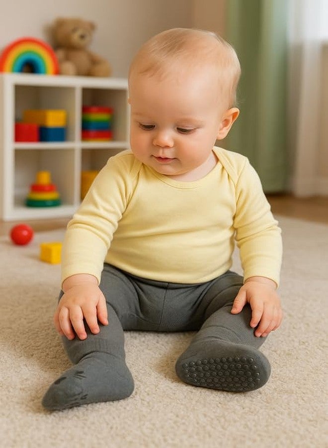 KETKAR Baby Non-Slip Cotton Socks | Toddler Anti-Skid Ankle & Crew Socks with Grips for Boys & Girls | Soft & Breathable | Pack of 4 Pairs,1-2 Years - Image 4