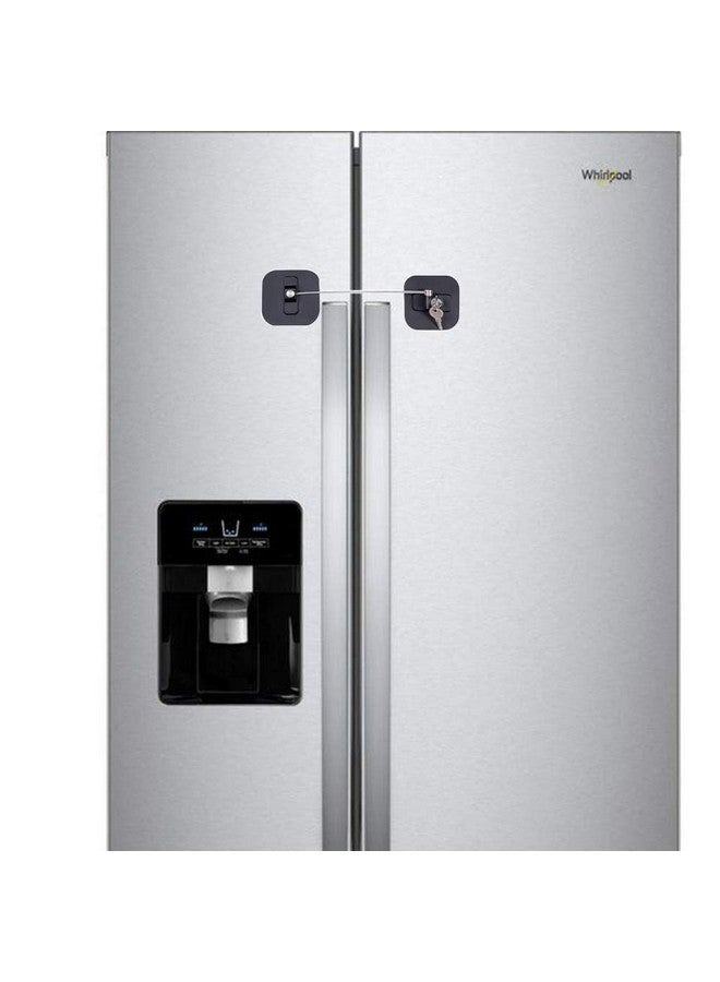 BAOWEIJD Fridge Lock,2 Pack Refrigerator Locks with Keys,Freezer Lock and Child Safety Cabinet Lock,Black Fridge Lock - Image 5