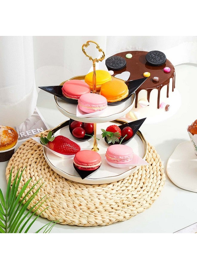 Tessco 400 Pcs 4'' Tear Drop Mini Appetizer Plates Appetizer Spoons Plastic Tasting Spoons Reusable Disposable Serving Spoons Dessert Spoons Plastic Spoons Soup Spoons for Serving (Black, White) - Image 5