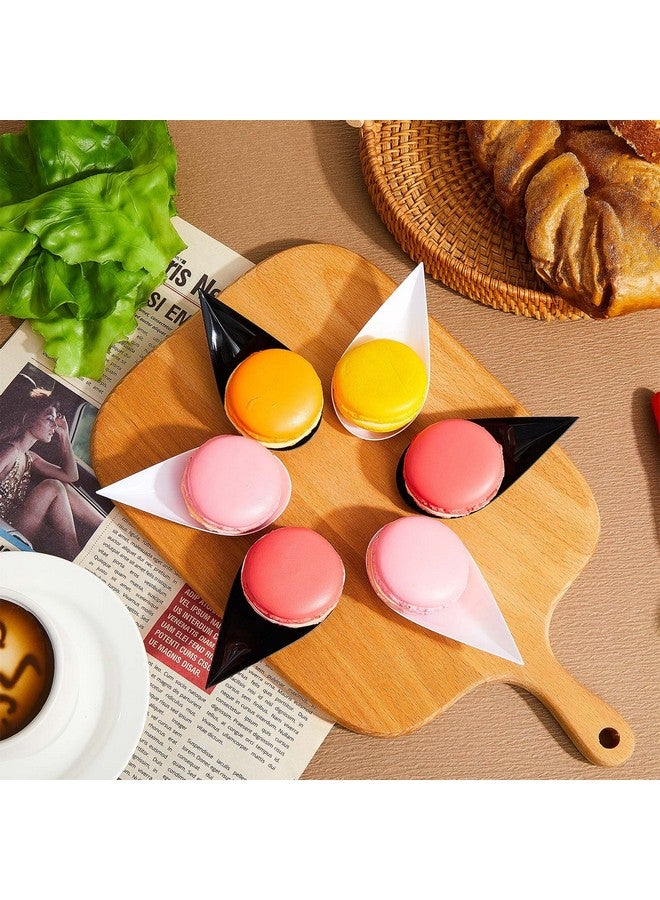 Tessco 400 Pcs 4'' Tear Drop Mini Appetizer Plates Appetizer Spoons Plastic Tasting Spoons Reusable Disposable Serving Spoons Dessert Spoons Plastic Spoons Soup Spoons for Serving (Black, White) - Image 4