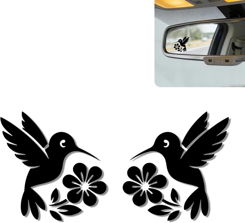 DoYoMo 2Pack Hummingbird Car Mirror Decal - Cute Moo-tivational Rear View Mirror Sticker,Waterproof Vinyl Car Decals,Hummingbirds Car Accessories Decor,Hummingbird Lovers Gifts for Women Men - Image 1