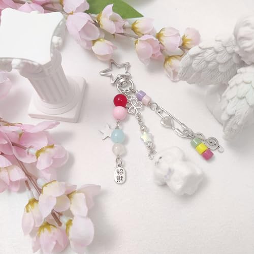 cioatu Cute Keychain Aesthetic Y2K Keychain Accessories Heart Butterfly Strawberry Bear Key Chain for Keys Bags Women Gifts (White Puppy) - Image 2