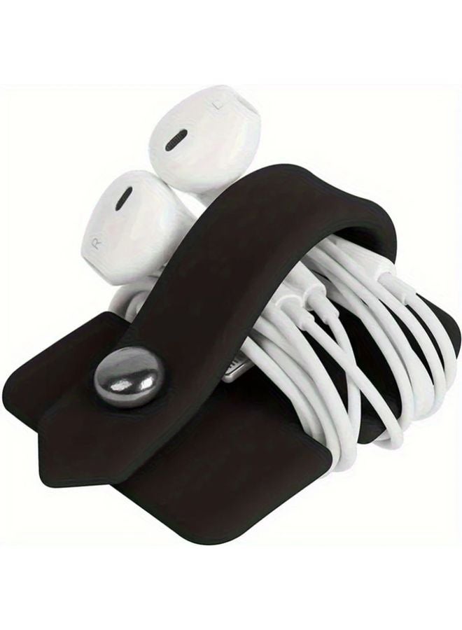 Pink Silicone Earphone Wrap Cable Winder Headset Holder Portable Tech Accessory - Image 5