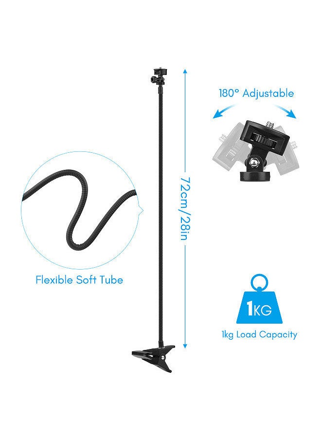 Generic - 72cm/28in Webcam Stand Flexible Desk Mount Bracket with 1/4 Inch Screw 1kg Load Capacity for Web Camera C930e/C930/C920/C922x/C922/C925e/C615 for Smartphone Small LED Video Light - Image 1