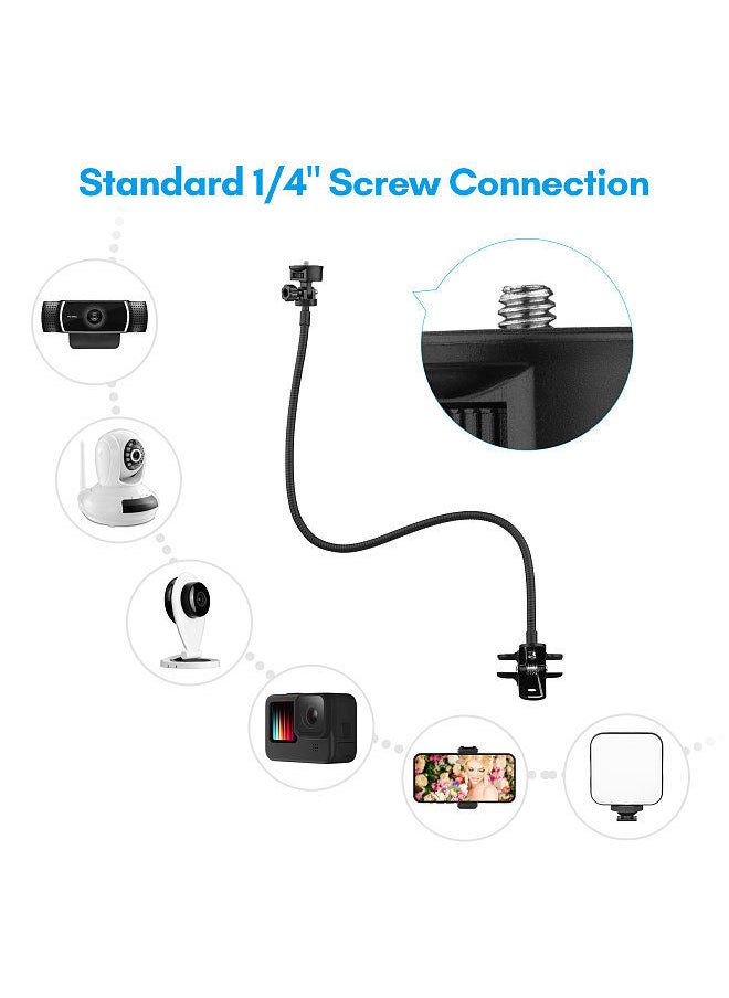 Generic - 72cm/28in Webcam Stand Flexible Desk Mount Bracket with 1/4 Inch Screw 1kg Load Capacity for Web Camera C930e/C930/C920/C922x/C922/C925e/C615 for Smartphone Small LED Video Light - Image 1