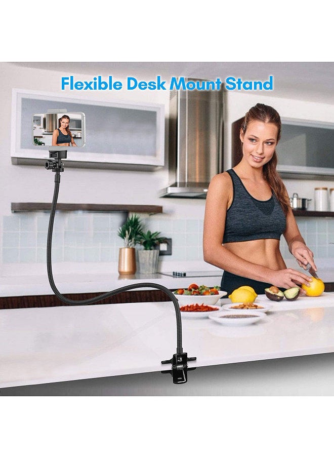 Generic - 72cm/28in Webcam Stand Flexible Desk Mount Bracket with 1/4 Inch Screw 1kg Load Capacity for Web Camera C930e/C930/C920/C922x/C922/C925e/C615 for Smartphone Small LED Video Light - Image 1