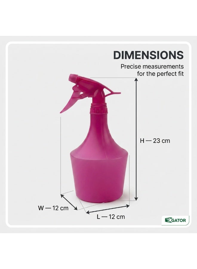 Gator Plastic Spray Bottle 750ml Pink | Trigger Spray Bottle | Adjustable Nozzle | Color-Coded Cleaning | Lightweight Multipurpose Sprayer for Home & Professional Use - Image 3